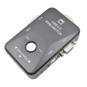 Hot Sale 2 Port VGA USB KVM Switch Splitter Auto Controller Keyboard Mouse Printer Up to 1920*1440