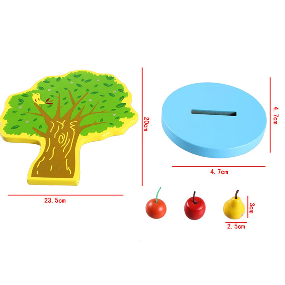 Деревянные магнитные яблоки Монтессори Обучающие деревянные игрушки Раннее Дошкольное обучение игрушки для малышей, мальчиков и девочек