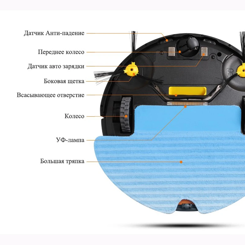 (Moscow Warehouse) Wireless Auto Robot Vacuum Cleaner For Home with Water Tank,Wet&Dry, Big Mop, Schedule,UV lamp, HEPA filters