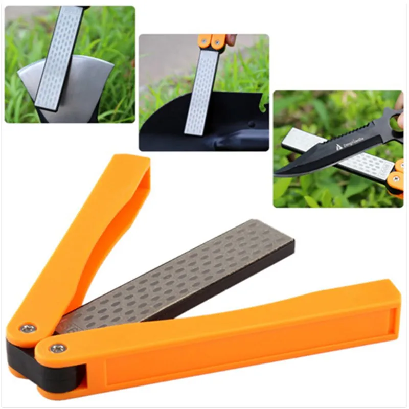 5'' Orange Double Side Folding Pocket Diamond Knife Sharpening Stone