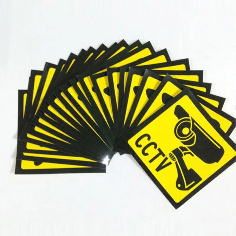 

10pcs Sticker Warning Decal Signs Home CCTV Surveillance Security Camera Warn Paper Sticker