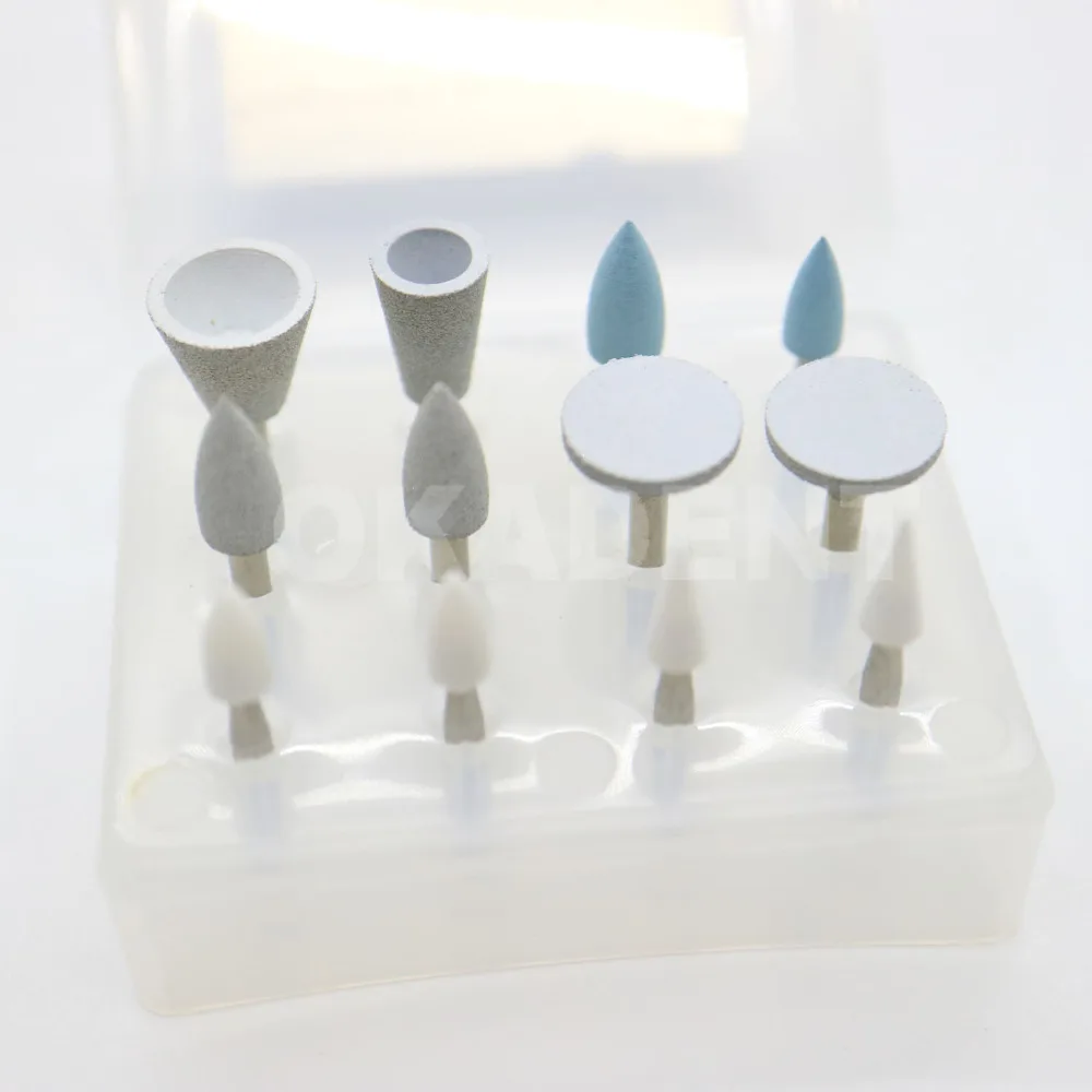 

12PCS Dental Polishing RA Shank Low Speed stones Silicone Rubber Prophylaxis Polisher For Composite Finish and Polish kit