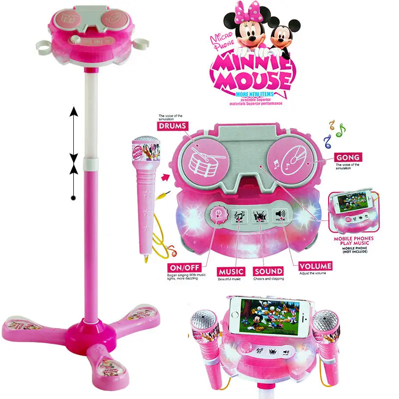 MICKEY MINNIE MOUSE MUSICAL INSTRUMENT KIDS CHILD MICROPHONE LED EDUCATIONAL TOY 