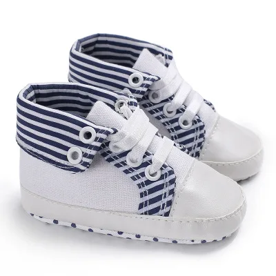 Сникеры в полоску для маленьких мальчиков и девочек; обувь для детей - Цвет: Белый