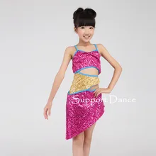 Платье для латинских танцев с блестками для девочек; детский танцевальный костюм для взрослых; Thank Frank C285