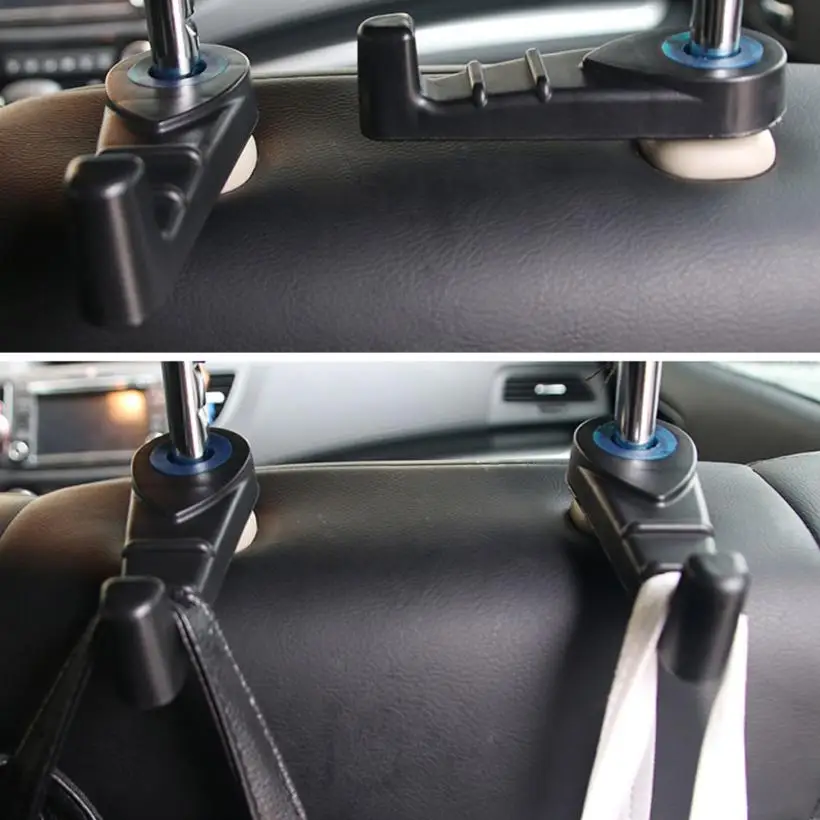 

2Pc Universal Car Back Seat Headrest Hanger Holder Hooks For Bag Purse Cloth Grocery Sep 14