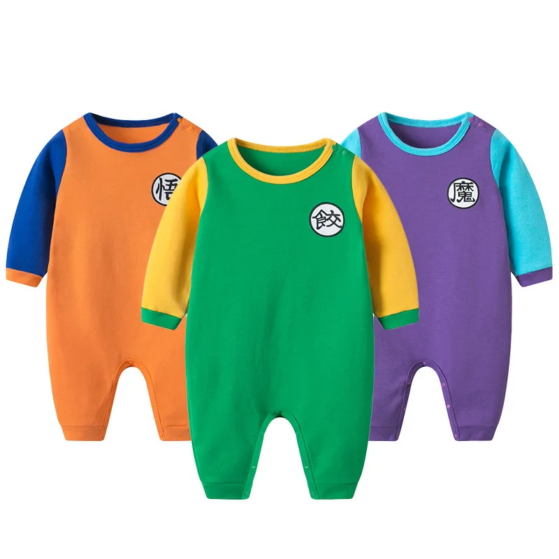 100% algodón de la bola del dragón del mamelucos de bebé recién nacido ropa de bebé niños GOKU mono niño caracteres de chino de Bebe mono