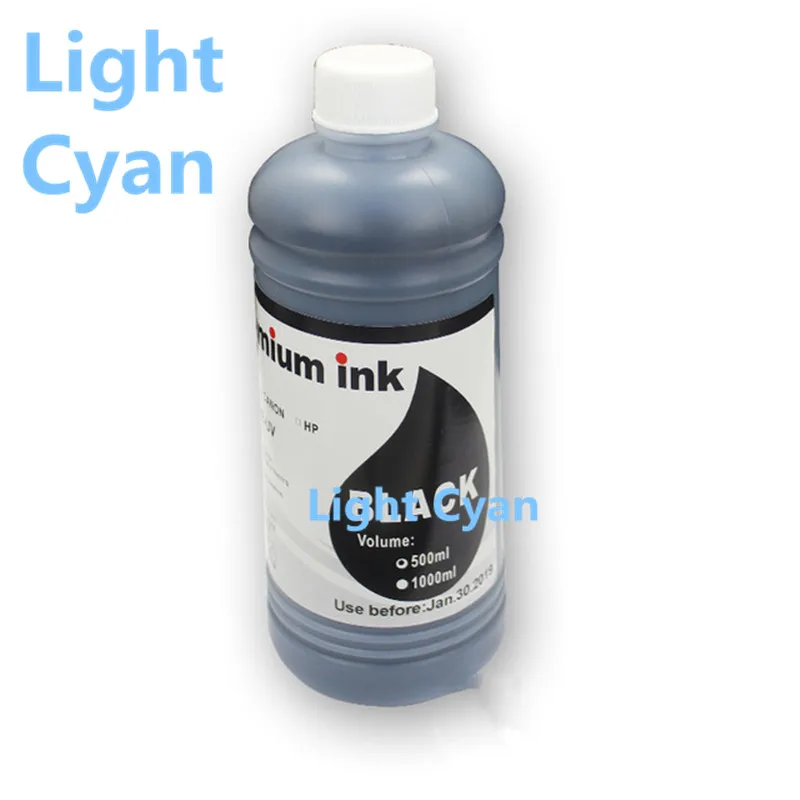 Universal 500ml Light Cyan blue DYE Refill Ink kit work For Eposn Canon