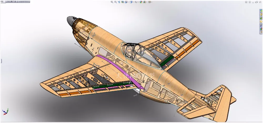 Самодельный balsa wood 1200mm wingspan P51 rc warbird plane|Радиоуправляемые самолеты| |