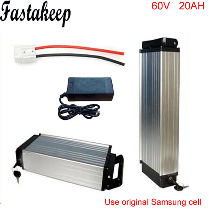 

Rear Rack 60V 20AH Lithium Battery Pack 60V 2000w Ebike Battery Pack with Charger For Samsung cell