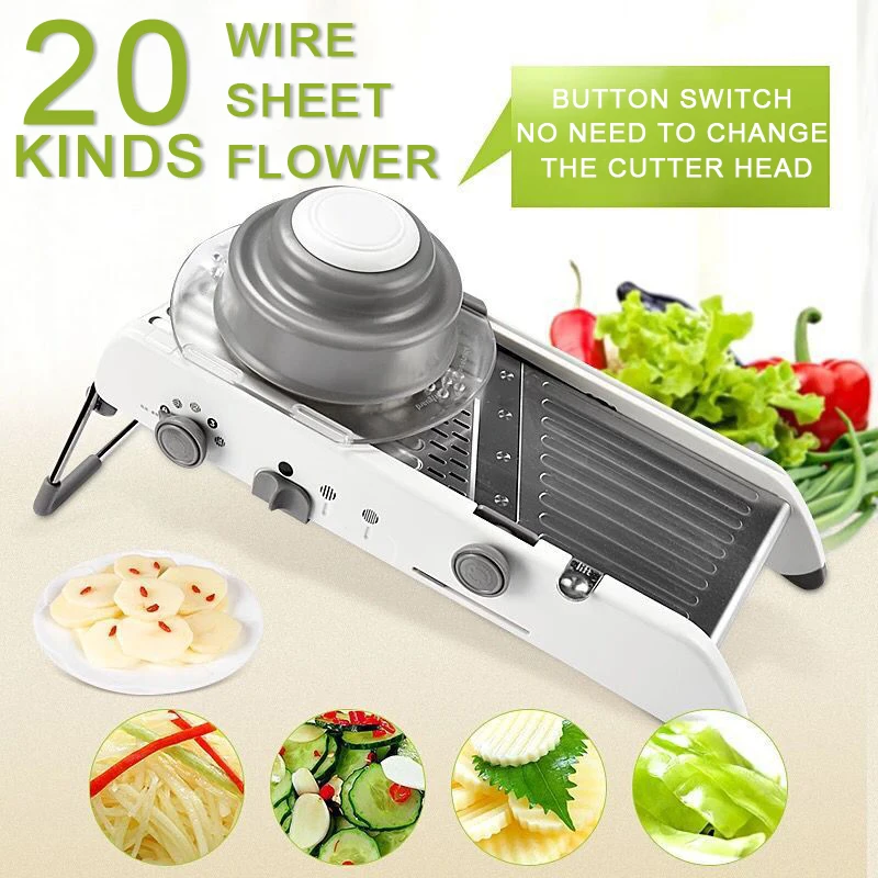 

18 Types Use Mandoline Vegetables Cutter Shredders Stainless Steel Slicer Onion Potato Cutter Carrot Grater Kitchen Tools