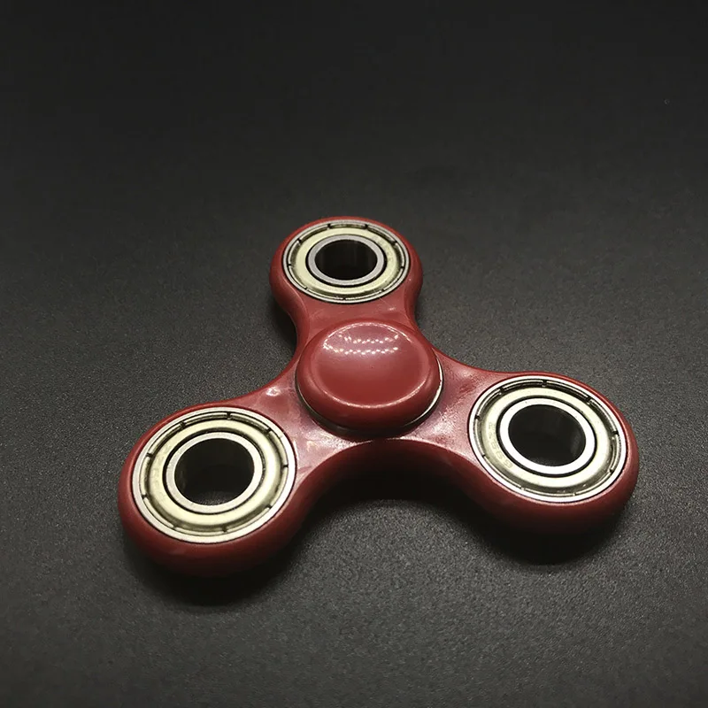 Хороший подшипник Tri-Spinner ABS Спиннер EDC ручной Спиннер для аутизма и СДВГ время вращения длинные антистрессовые игрушки - Цвет: Красный