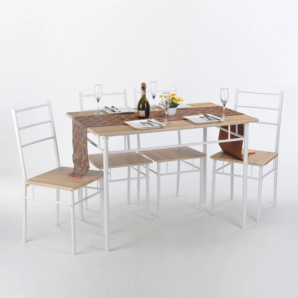 Aingoo 5Pcs Woodiness Stripe Desktop Dining Room Set ...