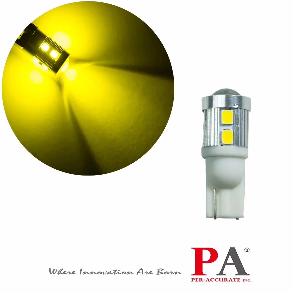 PA светодиодный 2 шт. x T10 W5W 168 921 Золотой Желтый 2835 10SMD светильник с поворотным