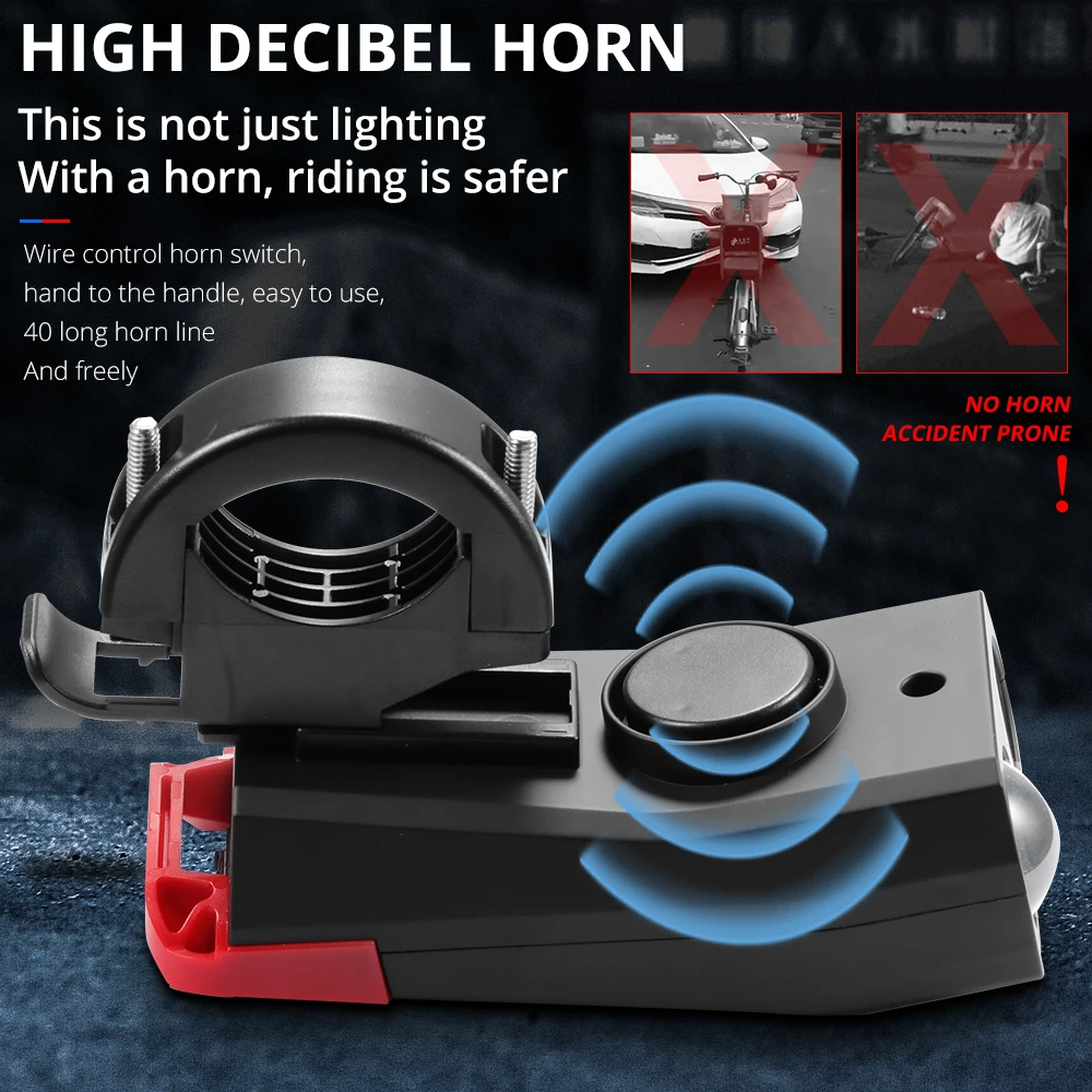 Clearance 4000mAh Smart Induction Bicycle Front Light USB Rechargeable 2T6 LED Head Light with Horn 800 Lumen Bike Lamp Cycle FlashLight 4