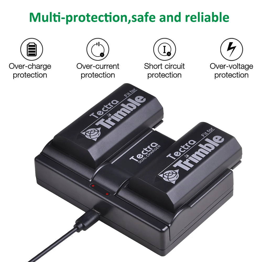 Аккумулятор 2600 мАч 4 шт. 54344 + двойное зарядное устройство USB для Trimble 29518 46607 52030 38403