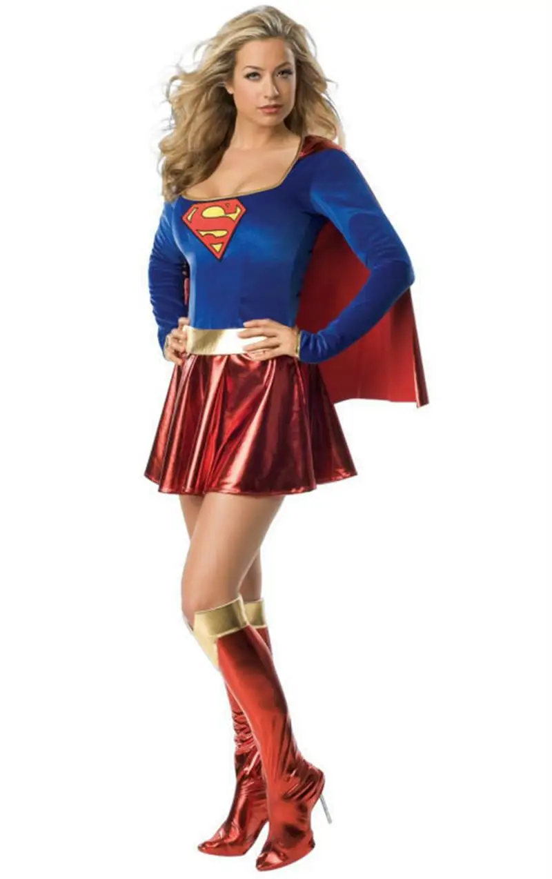 Новое поступление, костюм Супергерл, Женский костюм супергероя, косплей, для взрослых, сексуальное нарядное платье, костюм Супермена, костюм женский для косплея, одежда