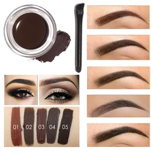 Professional Eye Brow Tint Makeup Tool Kit Waterproof High Brow 5 Color Pigment Black Brown Henna