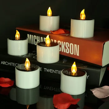 

Halloween Led Electronic Candle Light Solar Led Candle Light Flameless Flickering Candle Christmas Decoration Candle 6pcs/set