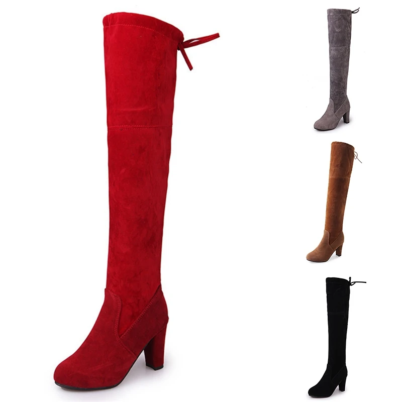 

Hot Selling Women's Fashion Winter Thigh High Boots Shoes Autumn Winter Over The Knee Boots Sexy High Heels Women Snow Boots
