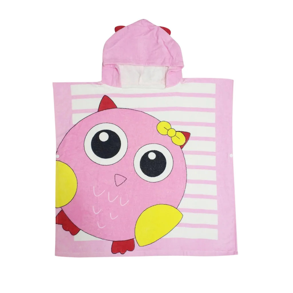 Infant baby poncho towel hooded beach towels for kid Bathrobe Pajamas Cartoon Animals baby hooded bath towel Child baby bath set