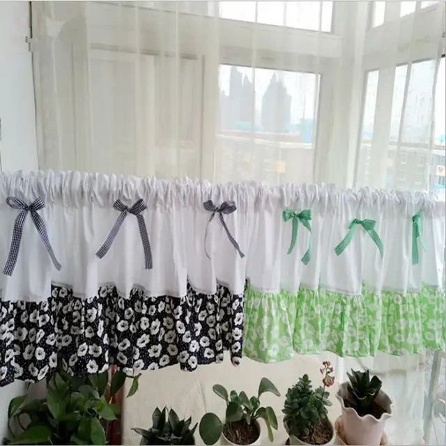 Pastoral Style Black White Floral Bow Knot Decorative Coffee