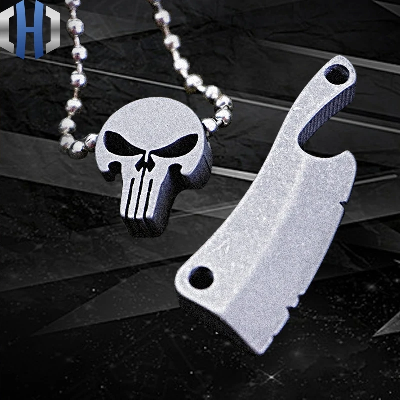 Knife Beads Titanium Alloy Skull Shape Paracord Accessory Umbrella Rope Pendant Knife Beads EDC Skull Paracord Beads