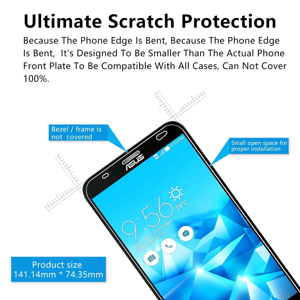 Закаленное стекло премиум класса 2.5D 0 26 мм 9H для Asus Zenfone 2 Deluxe ZE551ML ZE550ML 5 защитная