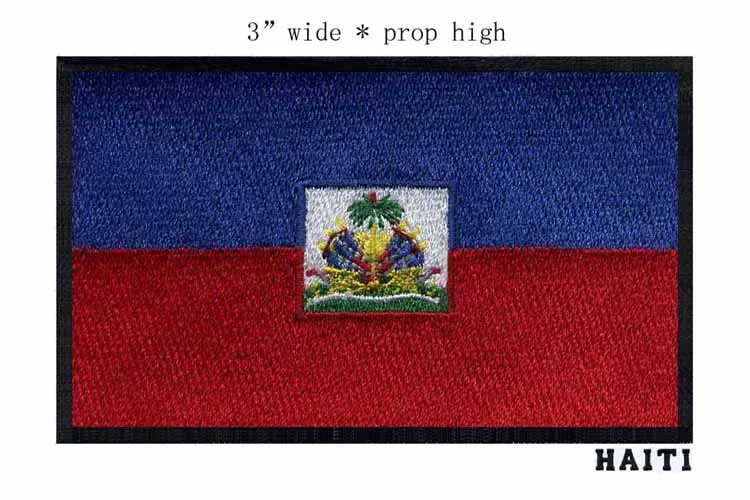 

Haiti 3" wide embroidery flag patch for army badge/sewing supplies/small tall tree inside
