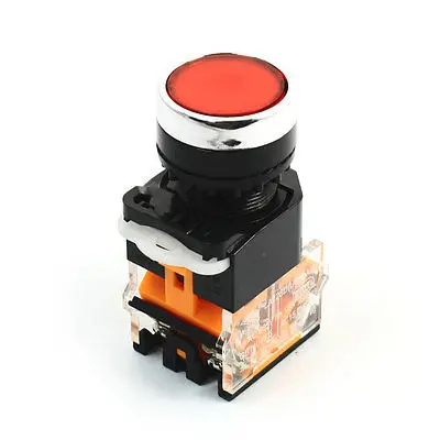 

660V 10A DPST Latching Red Round Head Press Push Button Pushbutton Switch