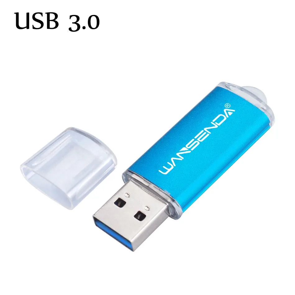 WANSENDA USB 3,0, 128 ГБ, 32 ГБ, USB флеш-накопитель, 64 ГБ, флеш-накопитель, 16 ГБ, 3,0, быстрая скорость, USB флешка, флеш-накопитель, 4 ГБ, 8 ГБ, флешка - Цвет: Синий