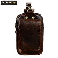 Модный кожаный мужской подарок, маленький Летний чехол с крючками, дизайнерский чехол для сигарет, 6 дюймов, чехол для телефона, сумка на пояс для путешествий 1609-c