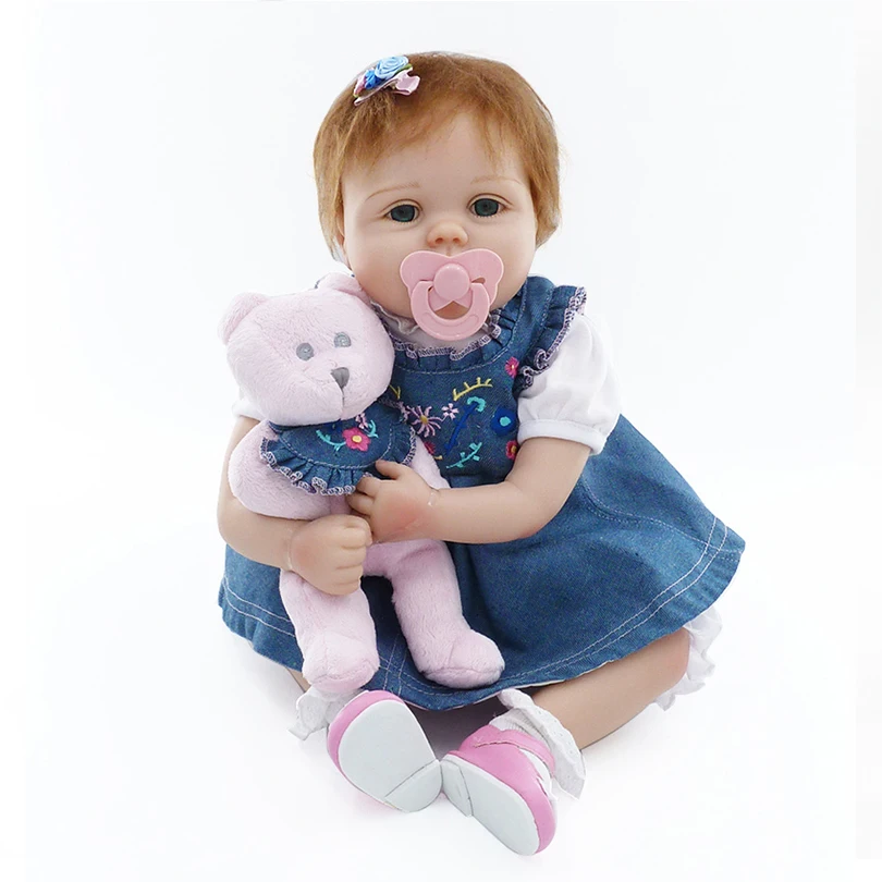 Новинка 2017 модные куклы Reborn Baby с соской 55 см реалистичные сенсорные игрушки для