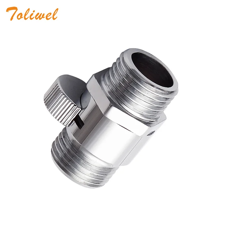 

Polished Chrome Shower Pressue Valve Solid Brass Water Control Valve Shut Off Valve for Bidet Sprayer Shower Head Male to Male