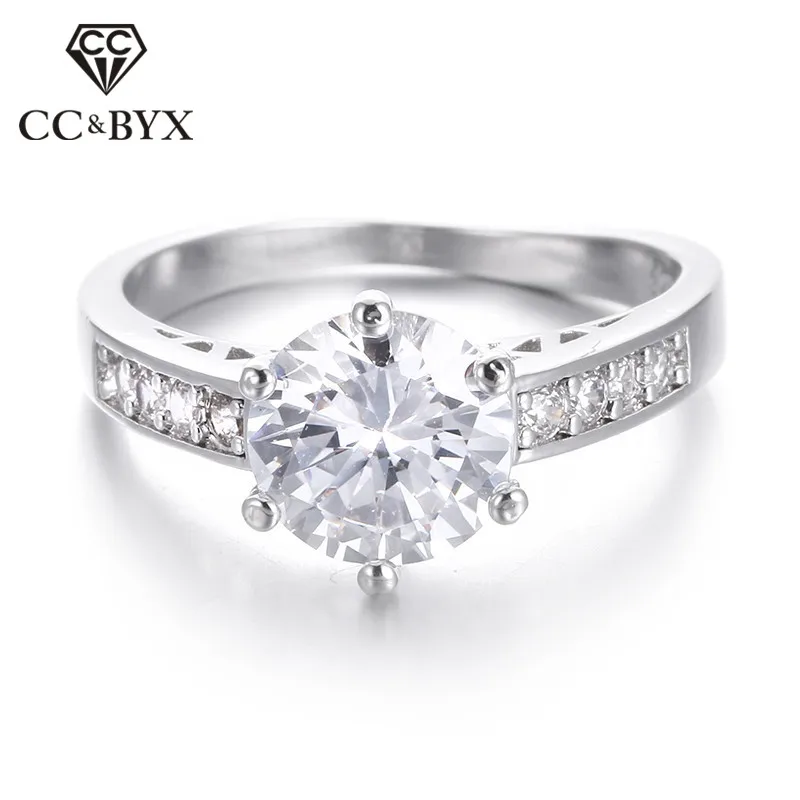 

Fashion Jewelry Wedding Rings For Women 2017 White Gold color Women's CZ Rings Bijoux Femme Anillos CC232