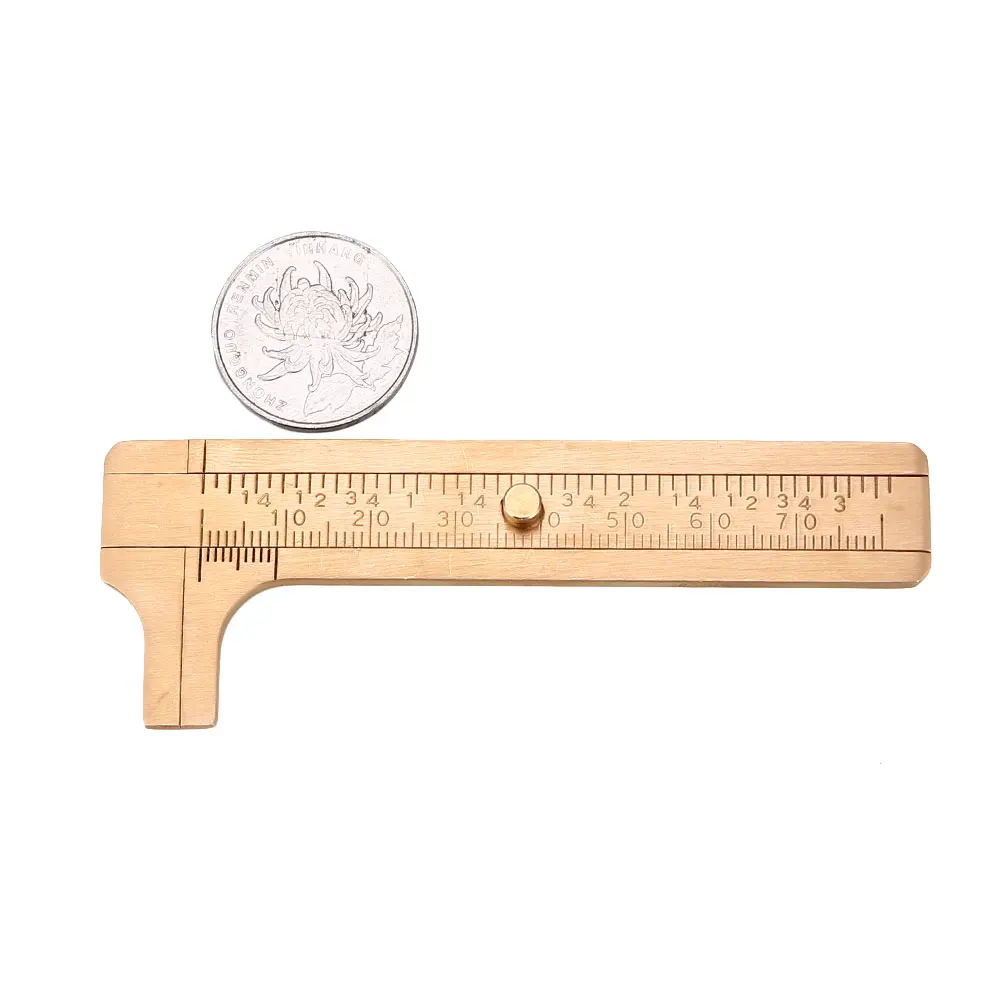

Mini Portable 0-88mm Copper Vernier Caliper Double Scale Measuring Tool