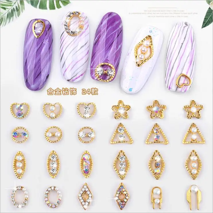 

10psc New White Rhinestone 3D Nail Art Decorations,Alloy Nail Charms,Nails Rhinestones Nail Supplies #832-855