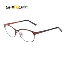 Новые брендовые дизайнерские двухцветные очки из нержавеющей стали для женщин Gafas Ретро винтажные очки для близорукости, оптические оправы SR8003