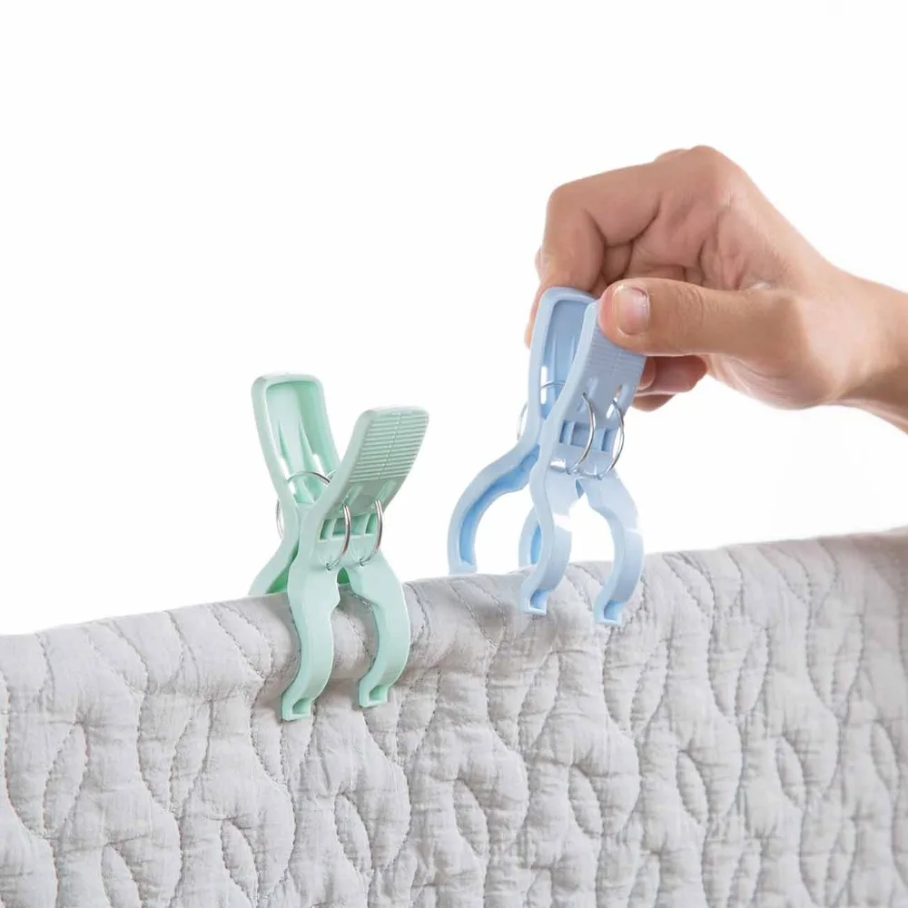 

OTHERHOUSE 6Pcs Plastic Clothespins Hook Laundry Clips Portable Bra Socks Hanger Pegs Racks Windproof Clips Clothes Pins Airer