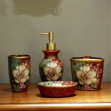 Американский поставки керамической ванной Европейский для полоскания рта чашки стирка зуб с пятью Костюм из нескольких предметов ванная комната комплект LO723334