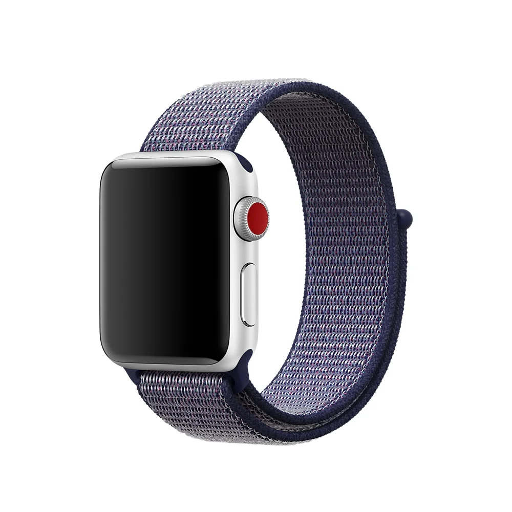 38 мм 42 мм 40 мм 44 мм ремешок для Apple Watch Series 1 2 3 4 5 тканый нейлоновый ремешок для iWatch 5 4 цветной узор магнитная застежка - Цвет ремешка: Midnight Blue