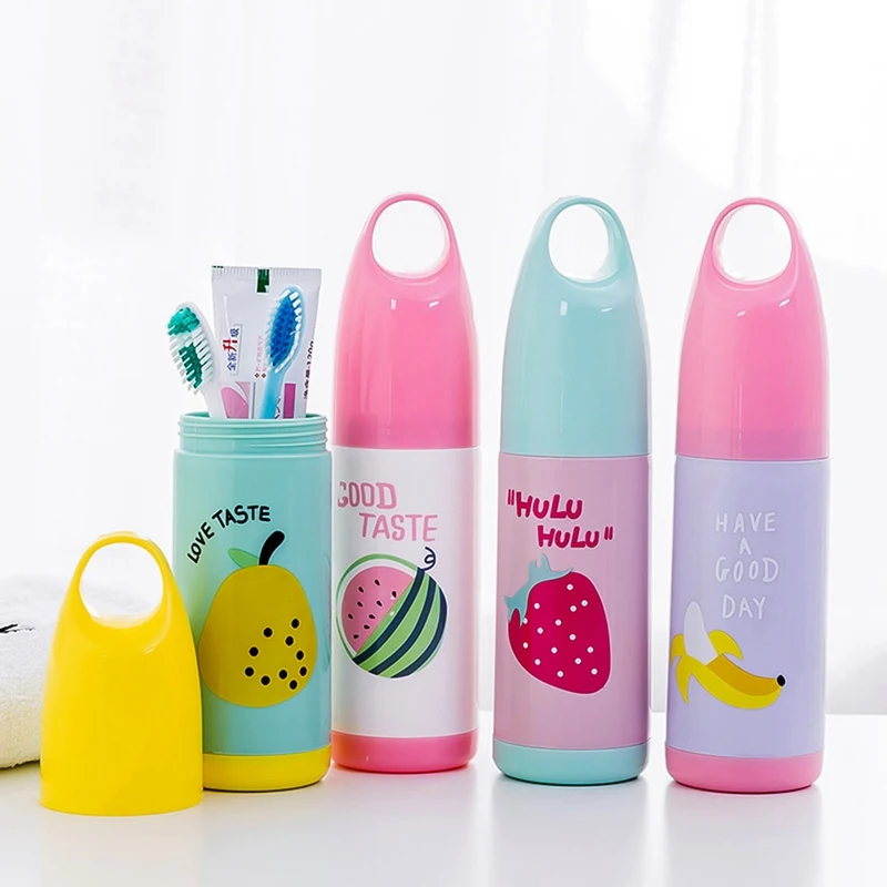 

Fruit Pattern Toothbrush Toothpaste Box Travel Toothbrush Case Toothpaste Holder Cover Anti Bacterial Storage Box Hanger Hole