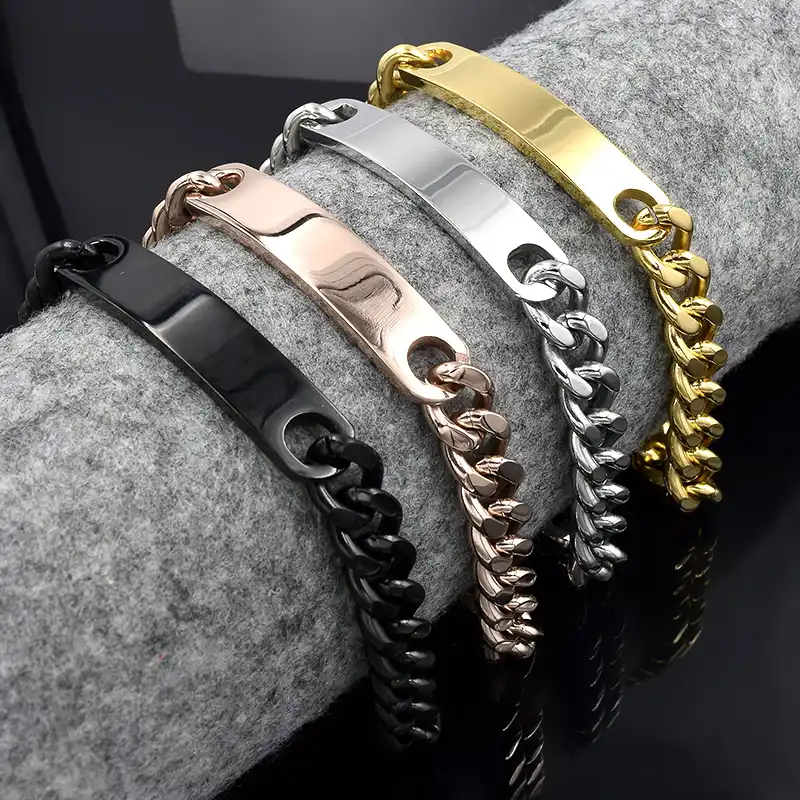 Atgo Pulsera De Identificacion 316l De Acero Inoxidable Para Mejores Amigos Moda Para Hombres Venta Al Por Mayor Punk Rock Hip Hop Bb001 Pulsera Vintage Pulsera Patrondiseno De Pulsera Para Hombres Aliexpress