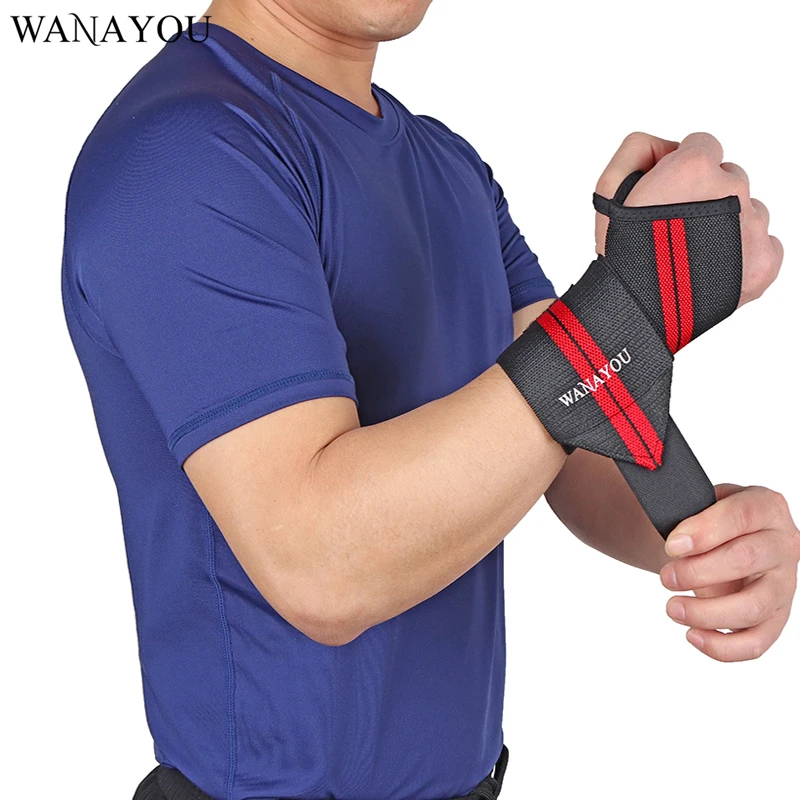 WANAYOU 2Pcs Gym Hand Wraps Wrist Strap Weight Lifting Wrist Wraps