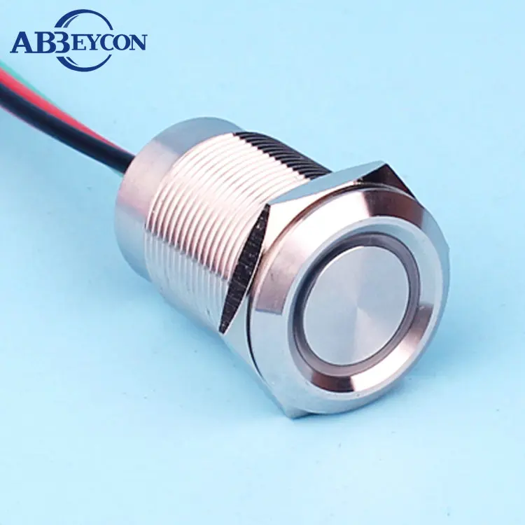 

19142 19mm power character illuninated flat head 1NO1NC/2NO2NC metal button switch logo switch