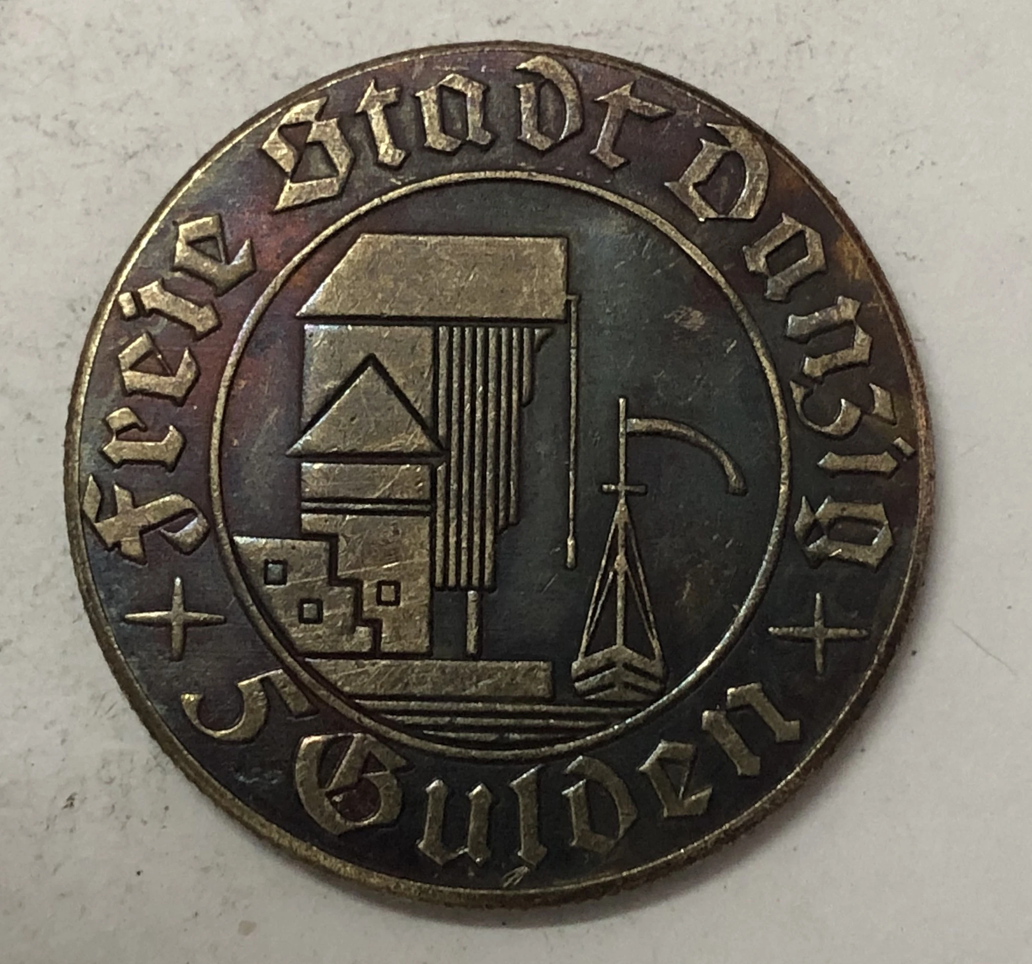 1932 свободный город Данциг 5 гулден зерновой Лифт