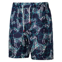 Летние мужские модные удобные и повседневные шорты на шнуровке с принтом Мужская одежда новое поступление уличная одежда Свободный отдых на открытом воздухе