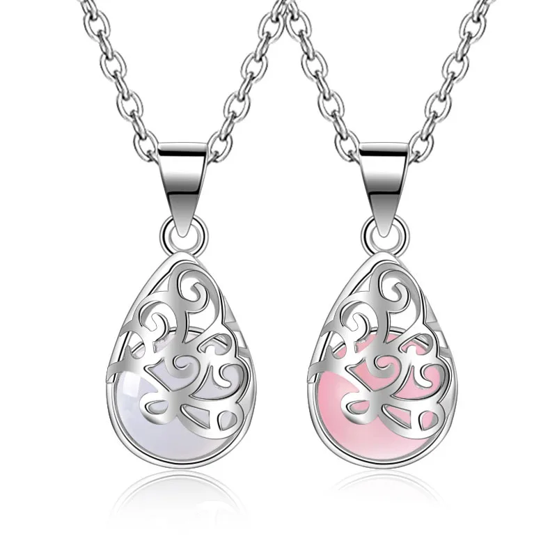  Hot Necklace Moonlight Opal Pendant Neckace For Women Gift 45cm Box Chain Statement Choker | Украшения и аксессуары