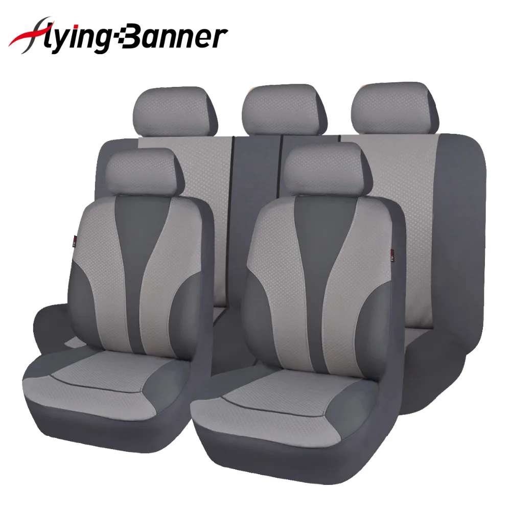 

2019 NEW Polyester Fabric Car Seat Cover Set Universal Automobile Seat Covers Auto Seat Interior Styling Decoration Protect