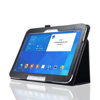 

Tablet Case For Samsung Galaxy Tab 4 10.1 T530 T535 SM-T530 Cover Lichee Style Leather Folding Stand Flip Cover Tab 4 10.1 inch
